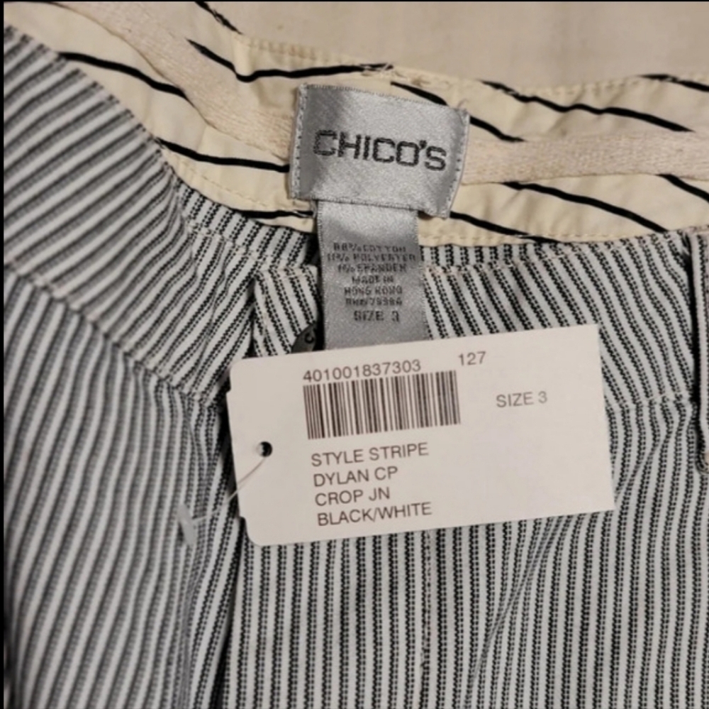 New Chico's Dylan striped crop pants - Picture 3 of 7